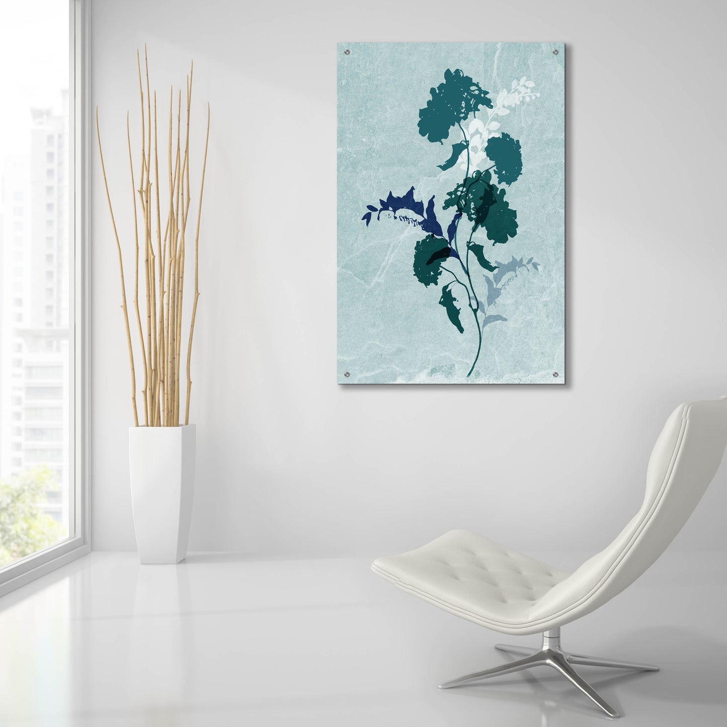 Epic Art 'Dry Blue Flowers 2' by Sabrina Balbuena, Acrylic Glass Wall Art,24x36