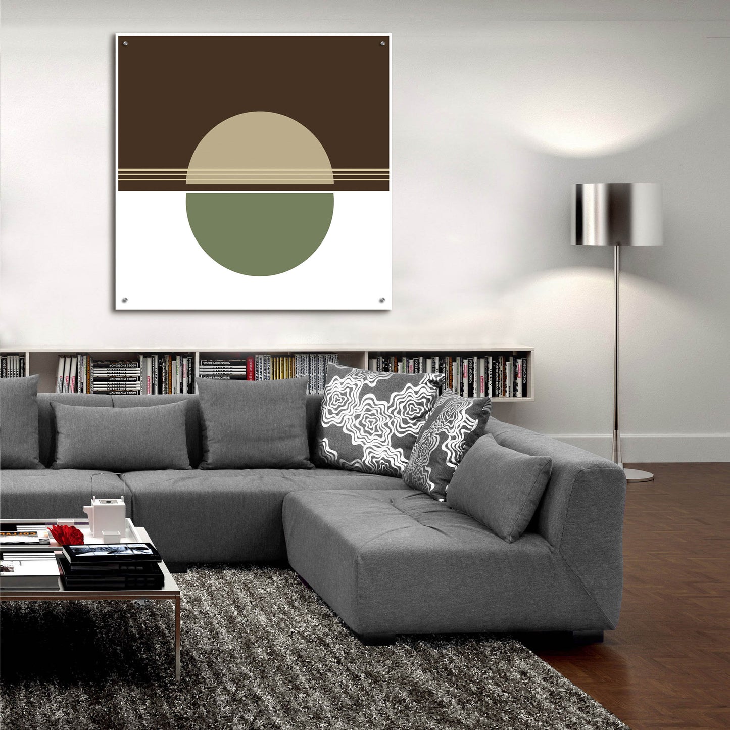 Epic Art 'Green Circle-Sunset' by Sabrina Balbuena, Acrylic Glass Wall Art,36x36