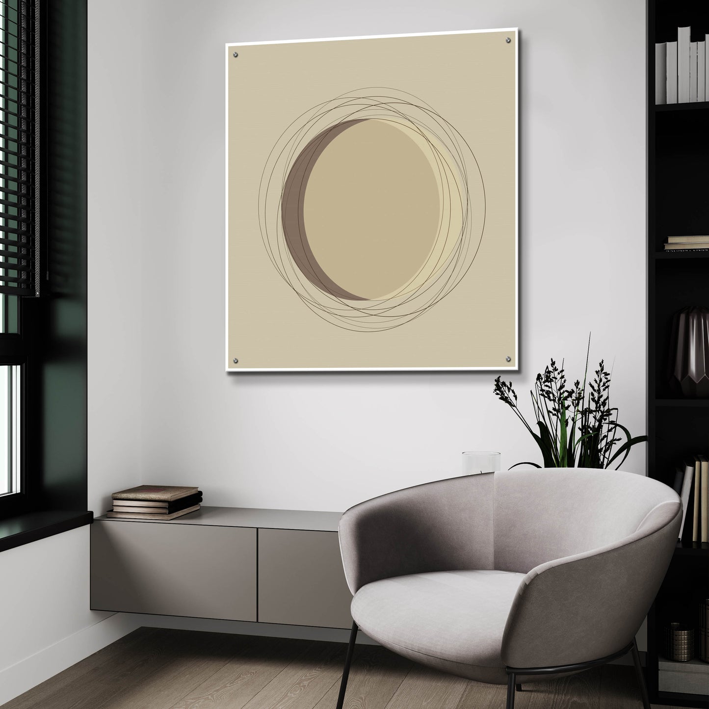 Epic Art 'Green Circles-Eclipse' by Sabrina Balbuena, Acrylic Glass Wall Art,36x36