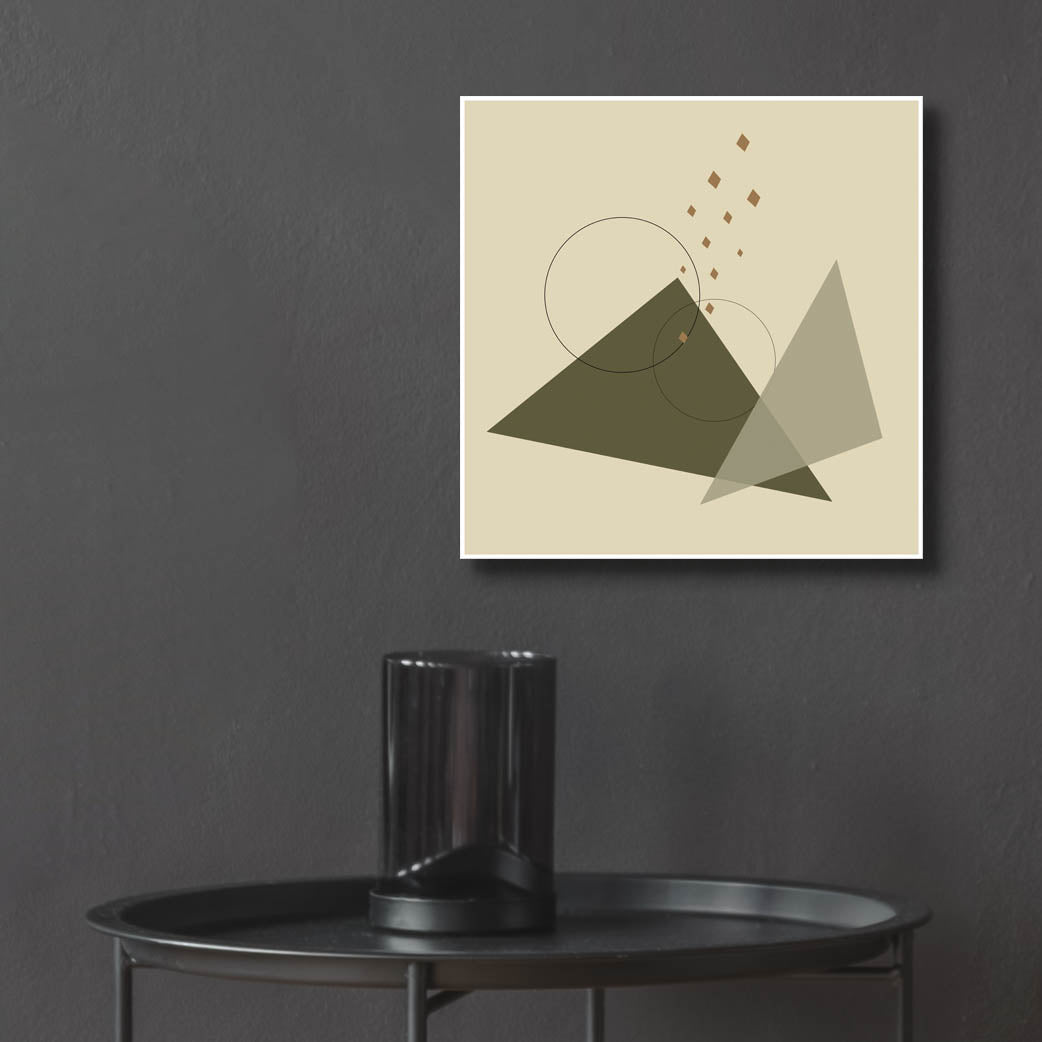 Epic Art 'Geometric Shapes-Meteor Shower In The Mountains Green' by Sabrina Balbuena, Acrylic Glass Wall Art,12x12