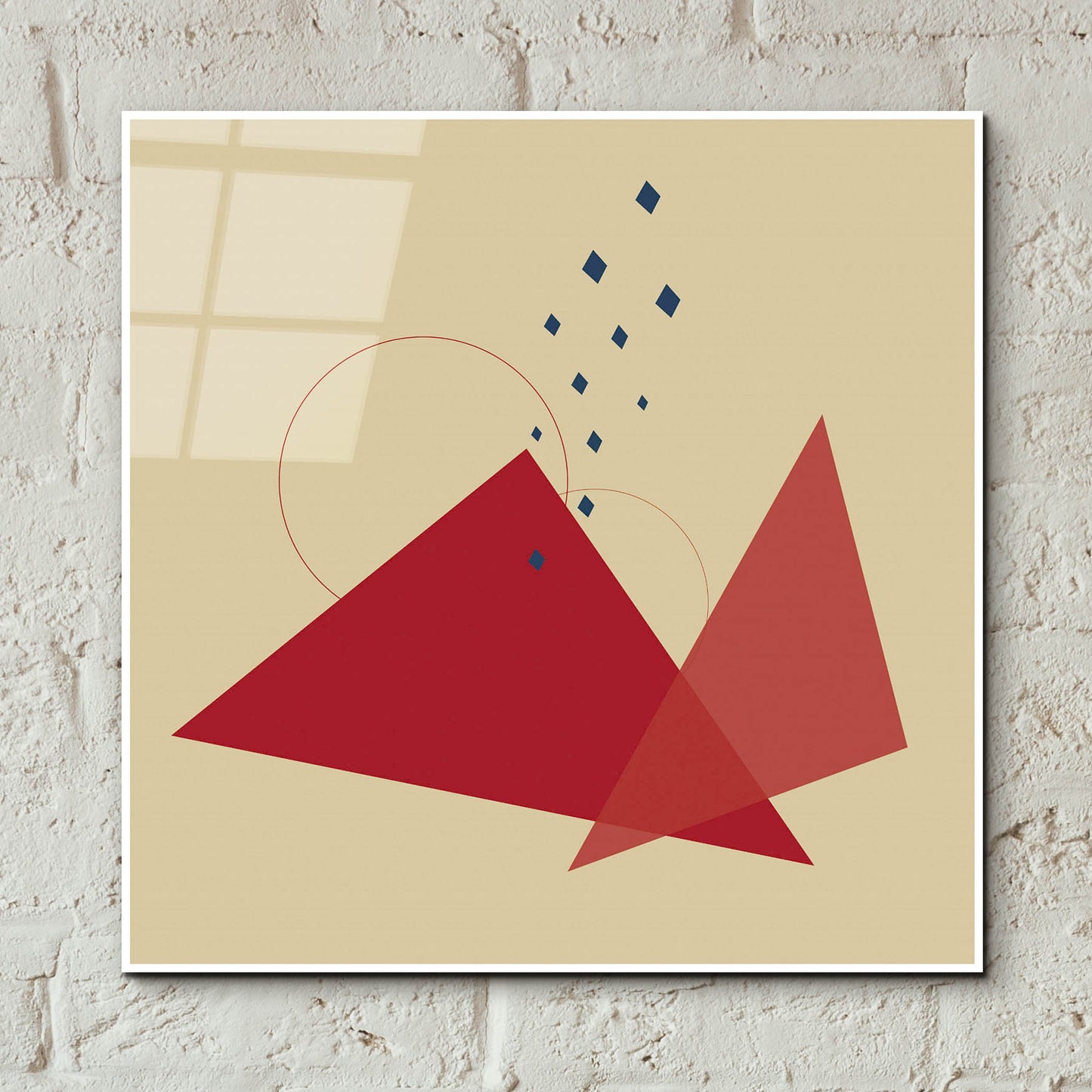 Epic Art 'Geometric Shapes-Meteor Shower In The Mountains' by Sabrina Balbuena, Acrylic Glass Wall Art,12x12