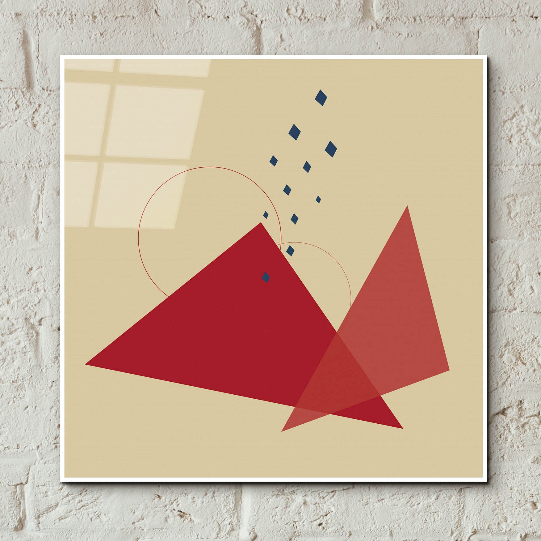 Epic Art 'Geometric Shapes-Meteor Shower In The Mountains' by Sabrina Balbuena, Acrylic Glass Wall Art,12x12