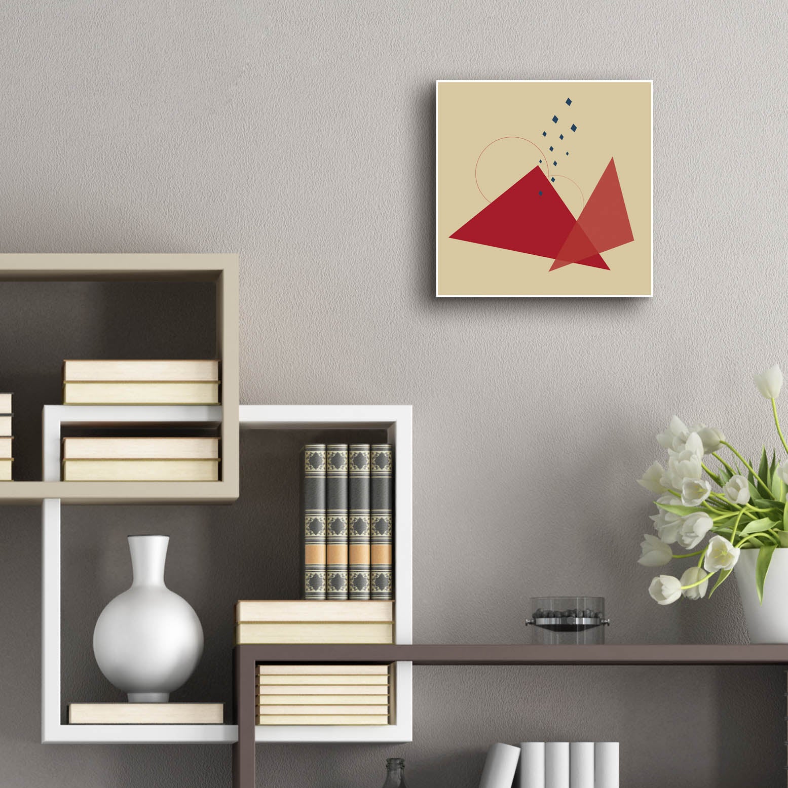 Epic Art 'Geometric Shapes-Meteor Shower In The Mountains' by Sabrina Balbuena, Acrylic Glass Wall Art,12x12