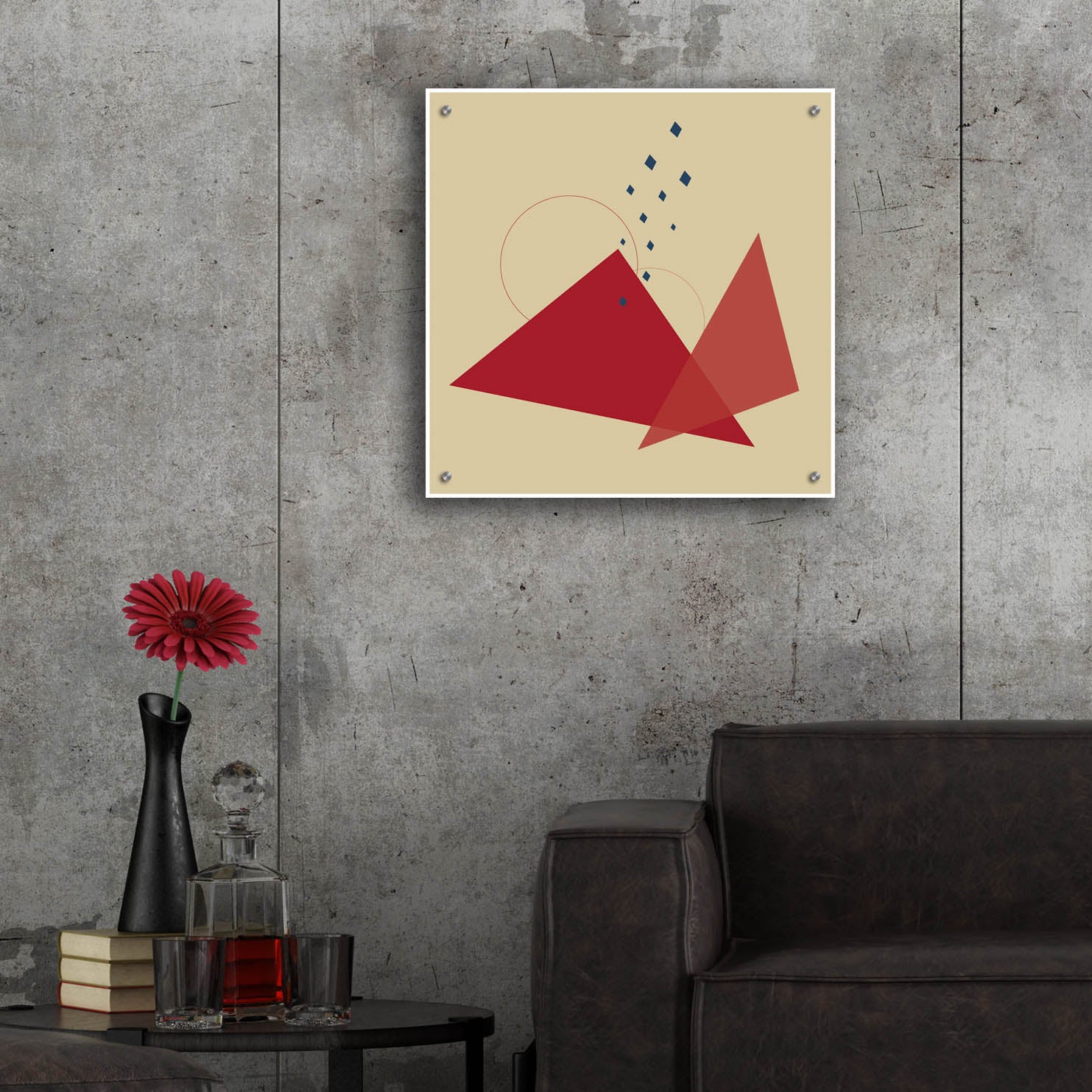 Epic Art 'Geometric Shapes-Meteor Shower In The Mountains' by Sabrina Balbuena, Acrylic Glass Wall Art,24x24