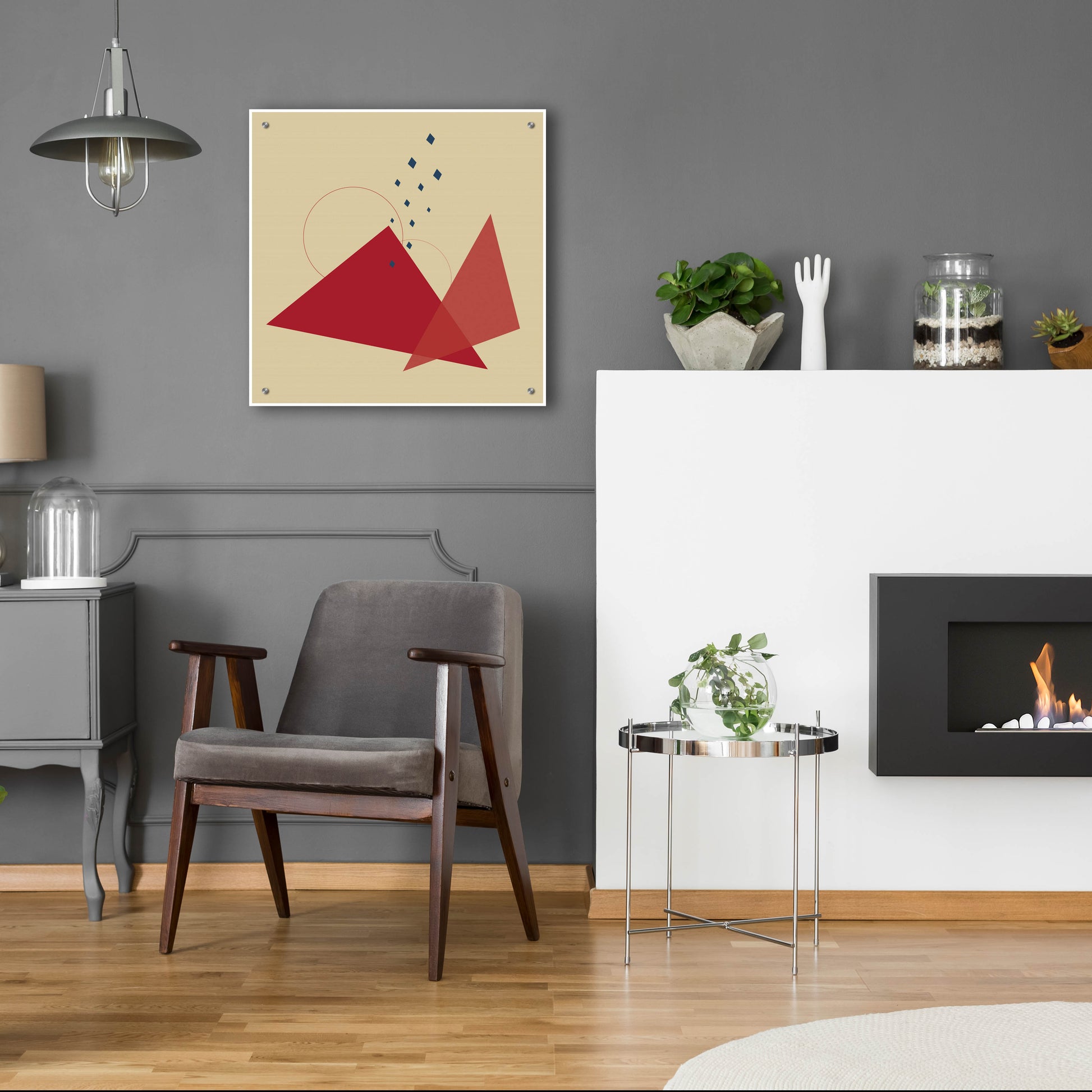 Epic Art 'Geometric Shapes-Meteor Shower In The Mountains' by Sabrina Balbuena, Acrylic Glass Wall Art,24x24