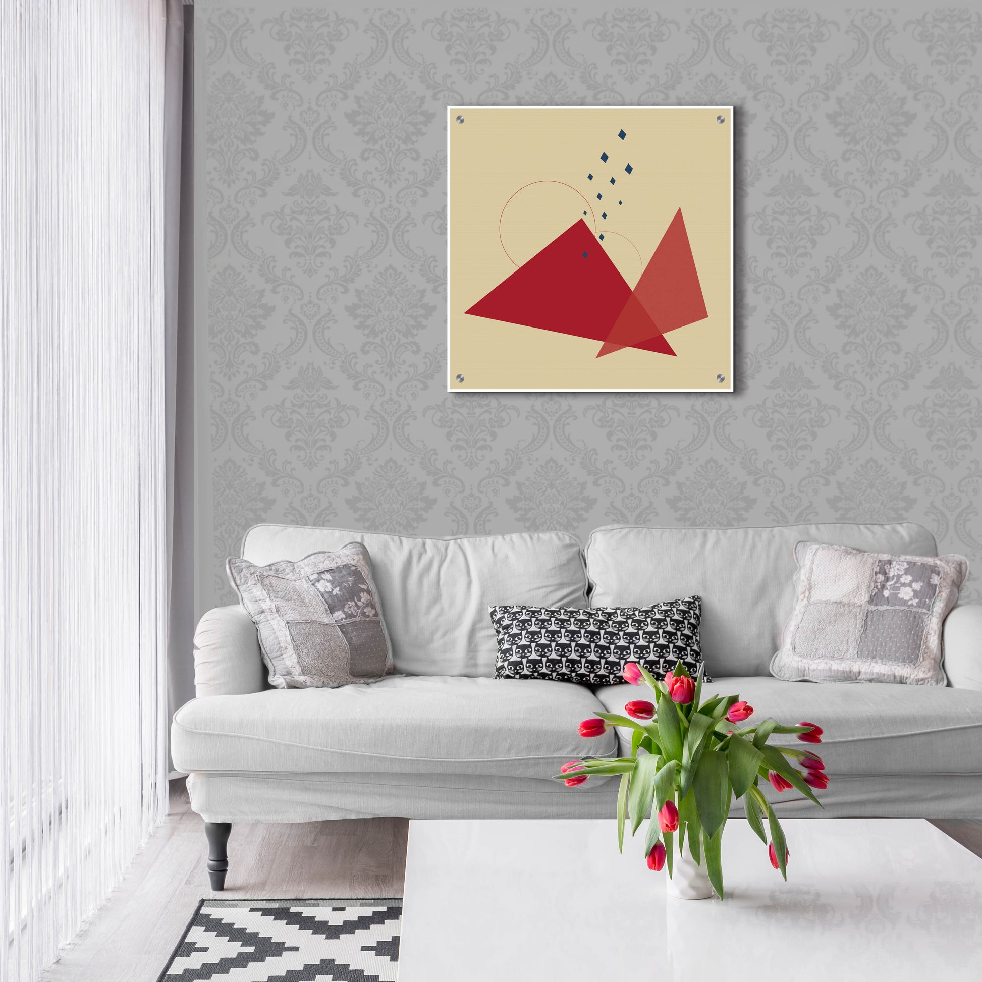 Epic Art 'Geometric Shapes-Meteor Shower In The Mountains' by Sabrina Balbuena, Acrylic Glass Wall Art,24x24