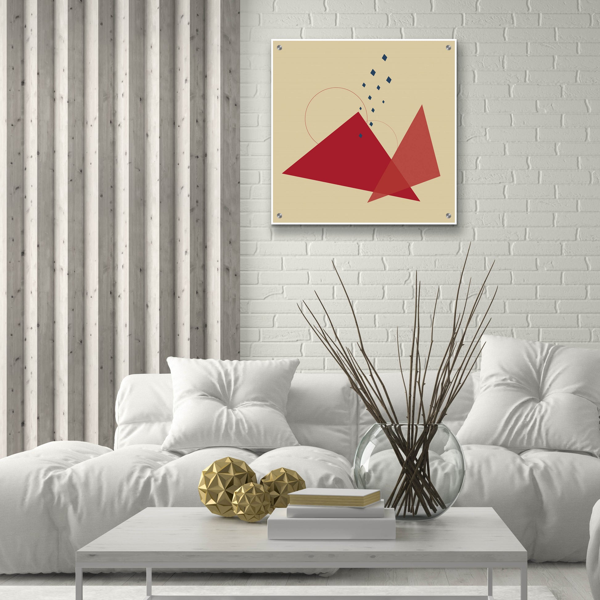 Epic Art 'Geometric Shapes-Meteor Shower In The Mountains' by Sabrina Balbuena, Acrylic Glass Wall Art,24x24