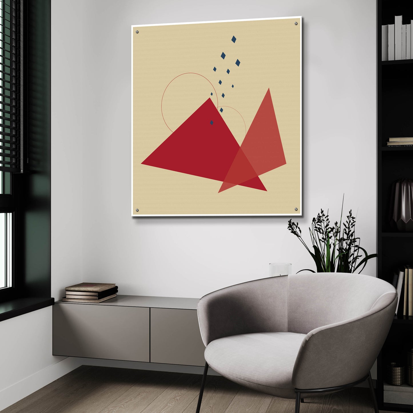 Epic Art 'Geometric Shapes-Meteor Shower In The Mountains' by Sabrina Balbuena, Acrylic Glass Wall Art,36x36