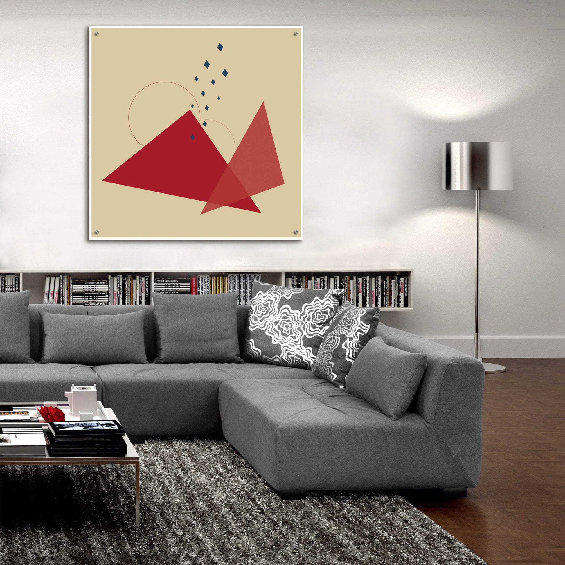 Epic Art 'Geometric Shapes-Meteor Shower In The Mountains' by Sabrina Balbuena, Acrylic Glass Wall Art,36x36