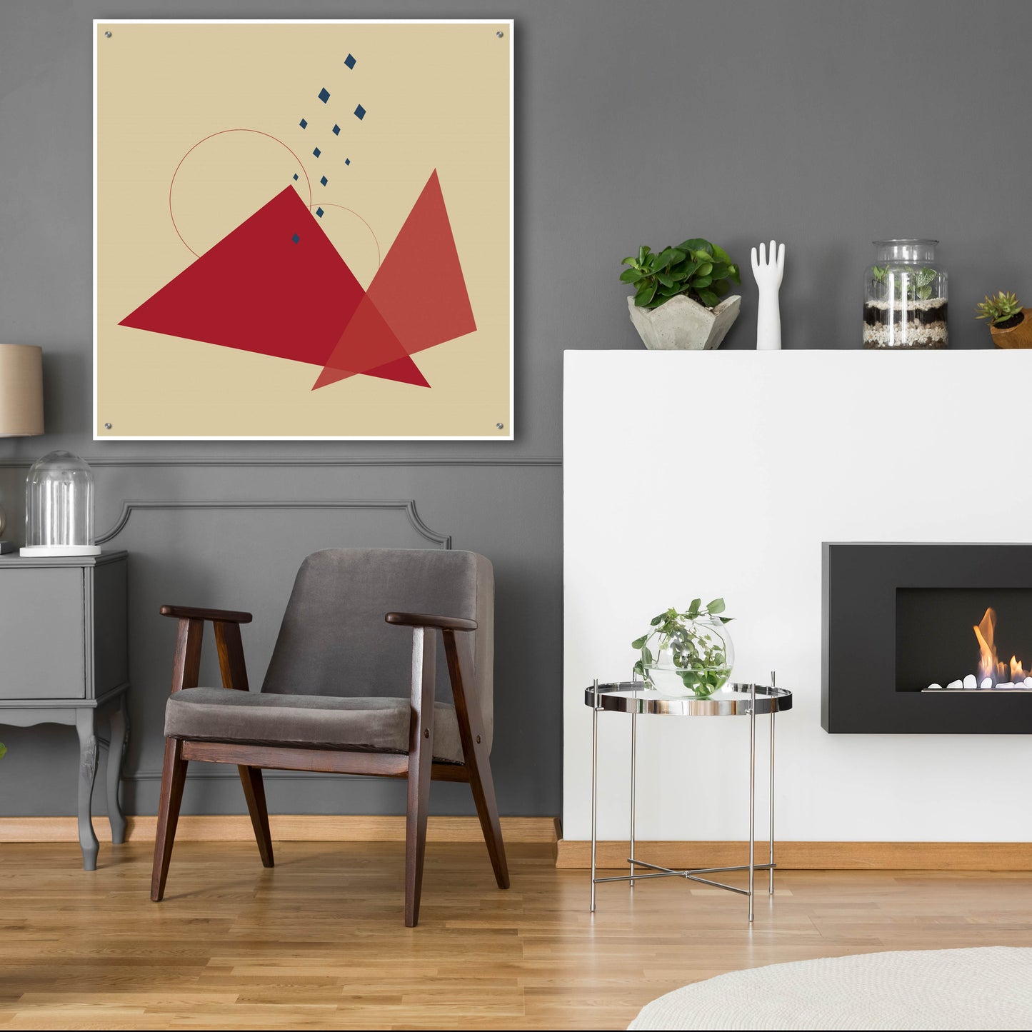 Epic Art 'Geometric Shapes-Meteor Shower In The Mountains' by Sabrina Balbuena, Acrylic Glass Wall Art,36x36