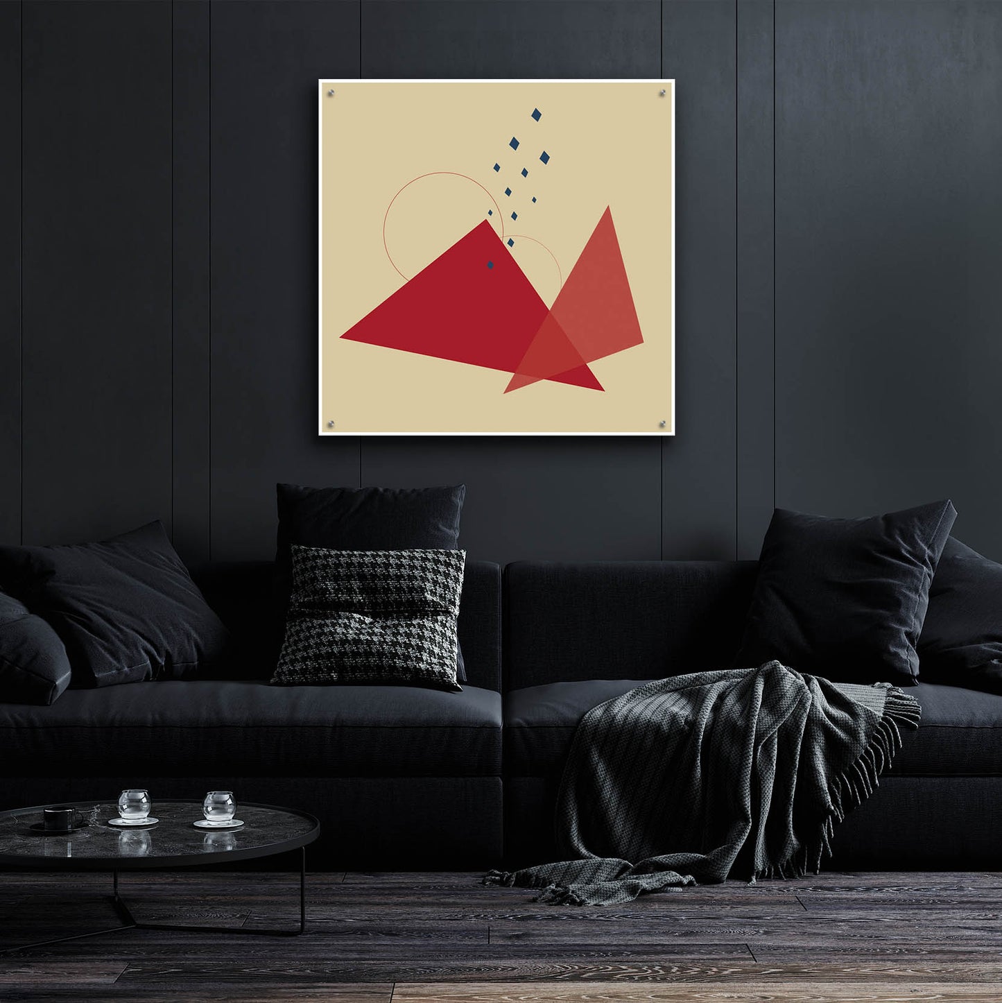 Epic Art 'Geometric Shapes-Meteor Shower In The Mountains' by Sabrina Balbuena, Acrylic Glass Wall Art,36x36