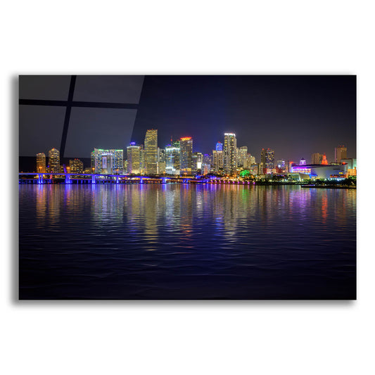 Epic Art 'Miami Skyline' by Rick Berk, Acrylic Glass Wall Art