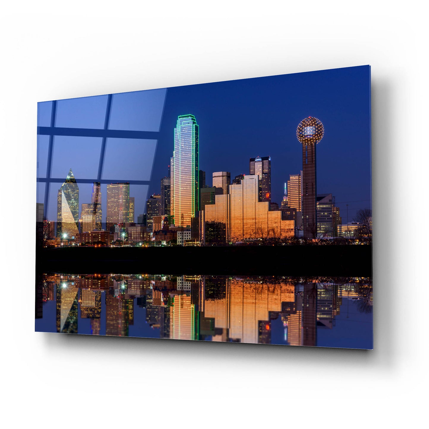 Epic Art 'Dallas Aglow' by Rick Berk, Acrylic Glass Wall Art,24x16