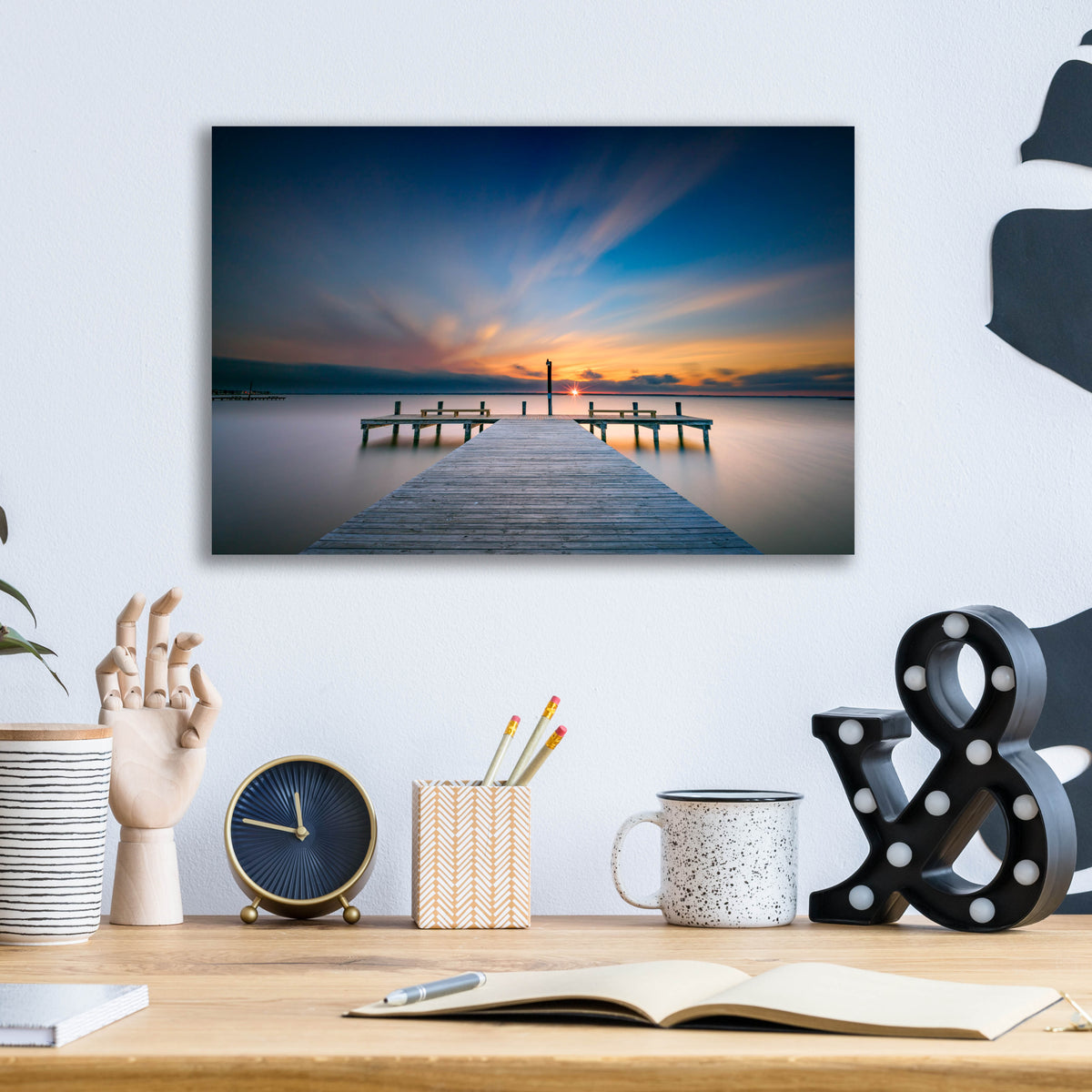 Epic Art 'Sunset Over Barnegat Bay' by Rick Berk, Acrylic Glass Wall Art,16x12