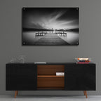 Epic Art 'Sunset Over Barnegat Bay BW' by Rick Berk, Acrylic Glass Wall Art,36x24