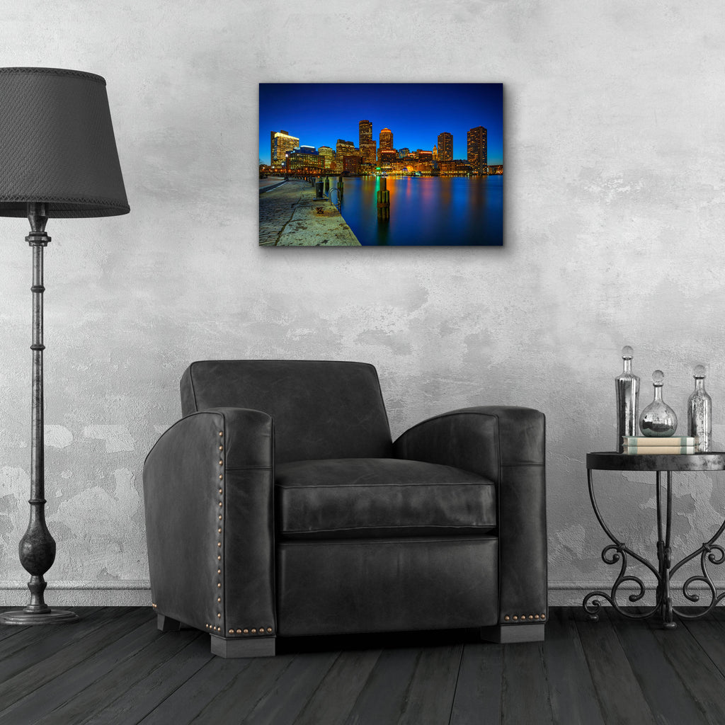 Epic Art 'Boston Twilight at Fan Pier' by Rick Berk, Acrylic Glass Wall Art,24x16