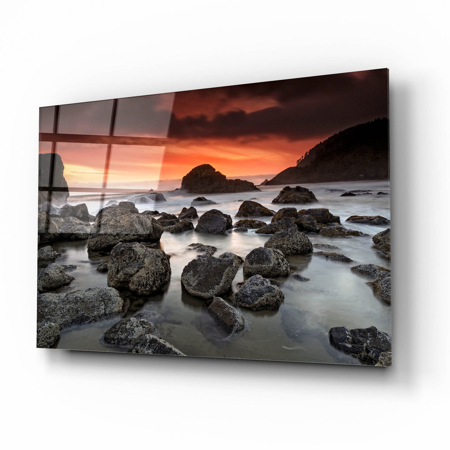 Epic Art 'Indian Beach Sunset' by Rick Berk, Acrylic Glass Wall Art,16x12