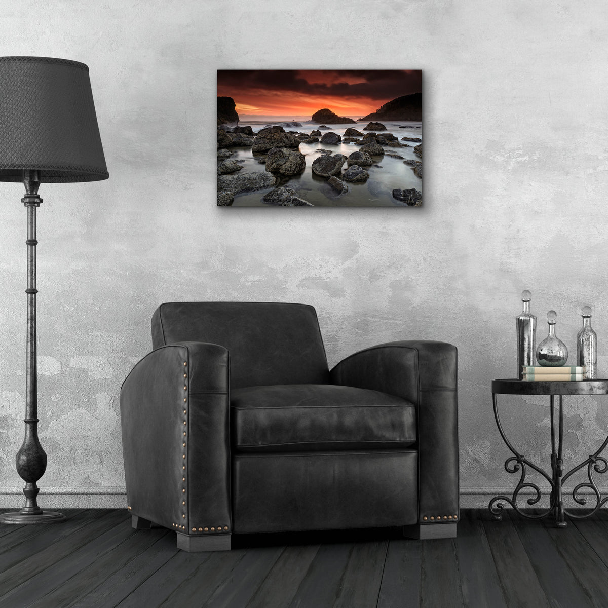 Epic Art 'Indian Beach Sunset' by Rick Berk, Acrylic Glass Wall Art,24x16