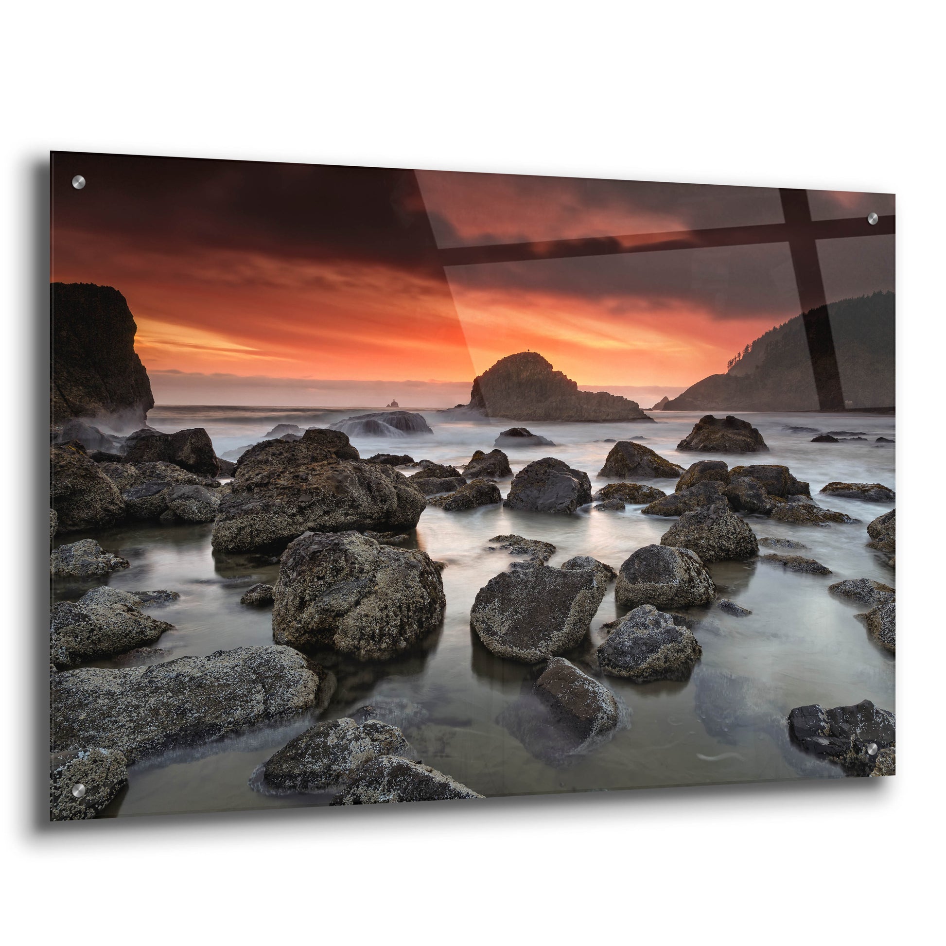 Epic Art 'Indian Beach Sunset' by Rick Berk, Acrylic Glass Wall Art,36x24