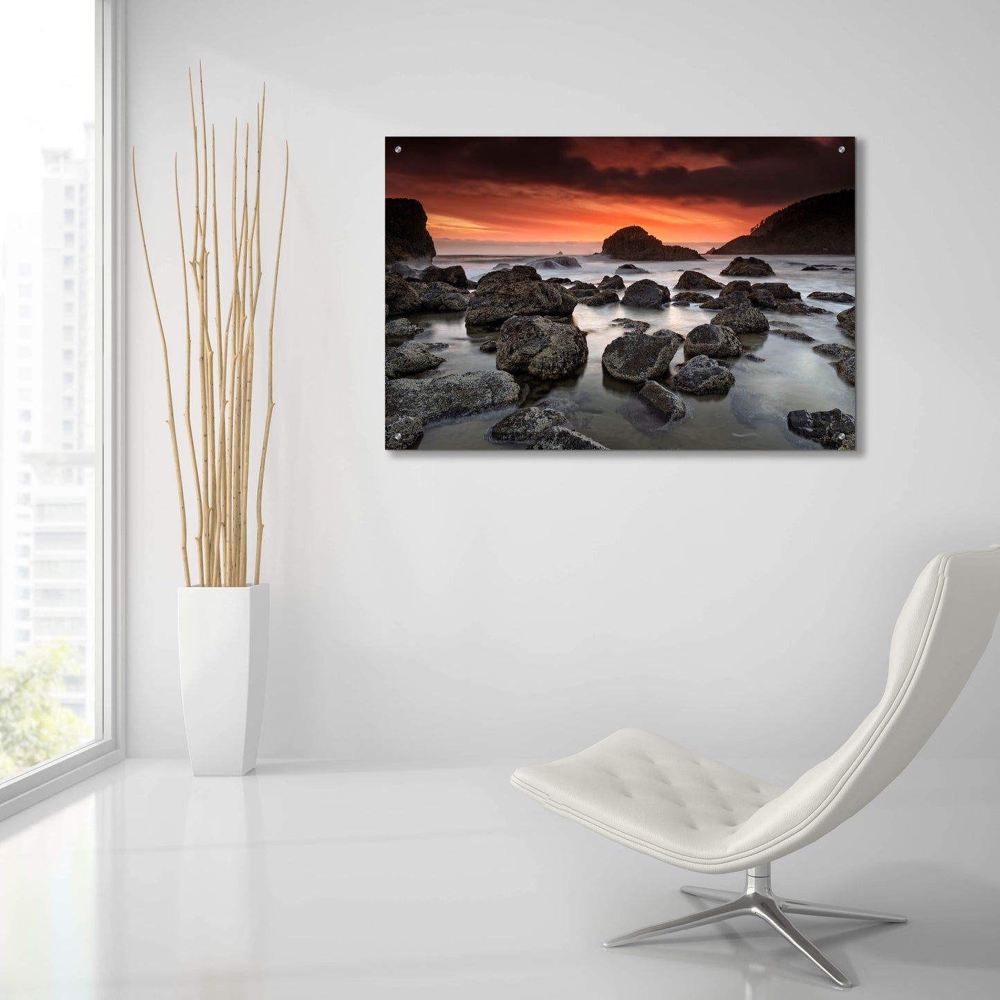 Epic Art 'Indian Beach Sunset' by Rick Berk, Acrylic Glass Wall Art,36x24