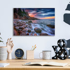 Epic Art 'Sunrise in Monument Cove' by Rick Berk, Acrylic Glass Wall Art,16x12