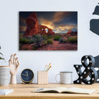 Epic Art 'Sunset Through Turret Arch' by Rick Berk, Acrylic Glass Wall Art,16x12