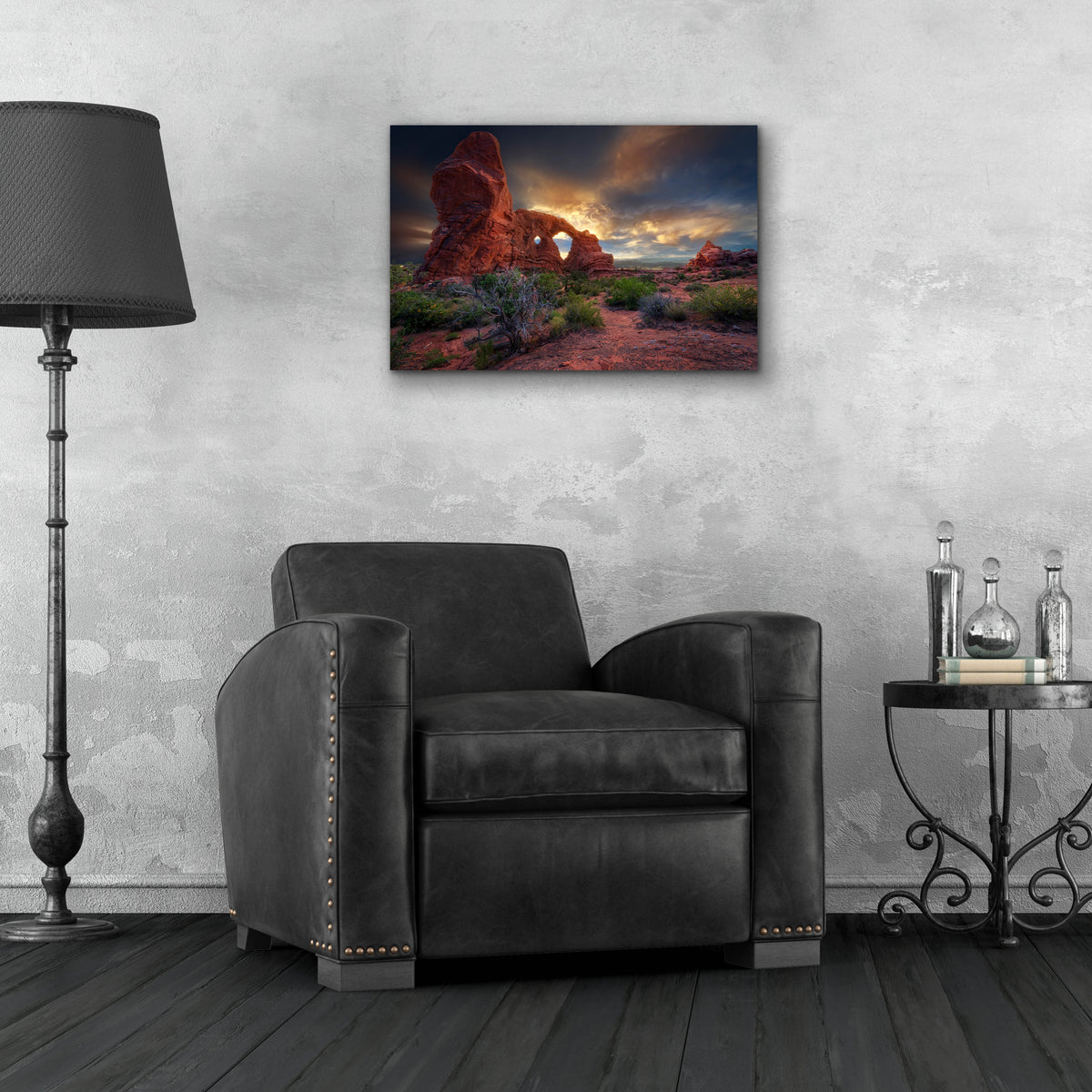 Epic Art 'Sunset Through Turret Arch' by Rick Berk, Acrylic Glass Wall Art,24x16