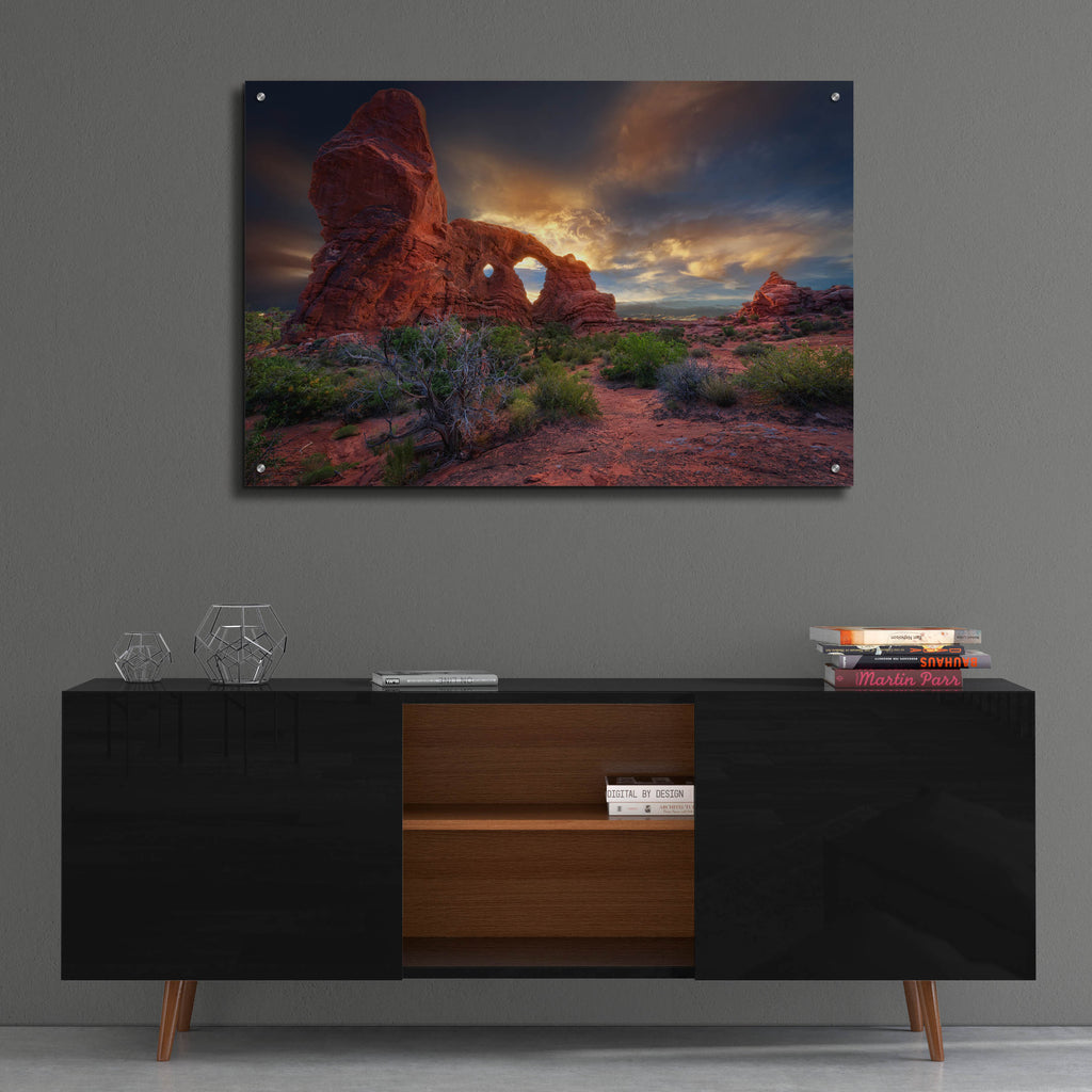 Epic Art 'Sunset Through Turret Arch' by Rick Berk, Acrylic Glass Wall Art,36x24