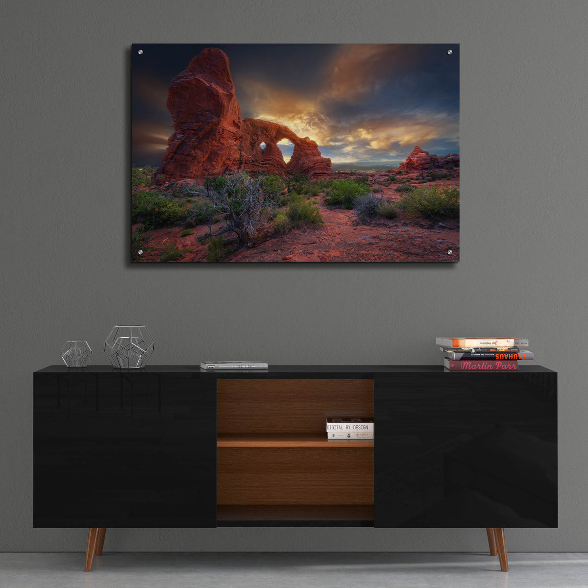 Epic Art 'Sunset Through Turret Arch' by Rick Berk, Acrylic Glass Wall Art,36x24