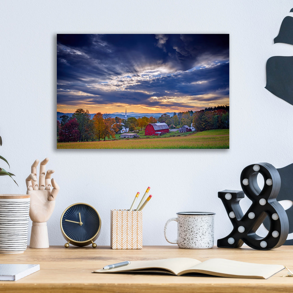 Epic Art 'October Sky in Peacham Vermont' by Rick Berk, Acrylic Glass Wall Art,16x12