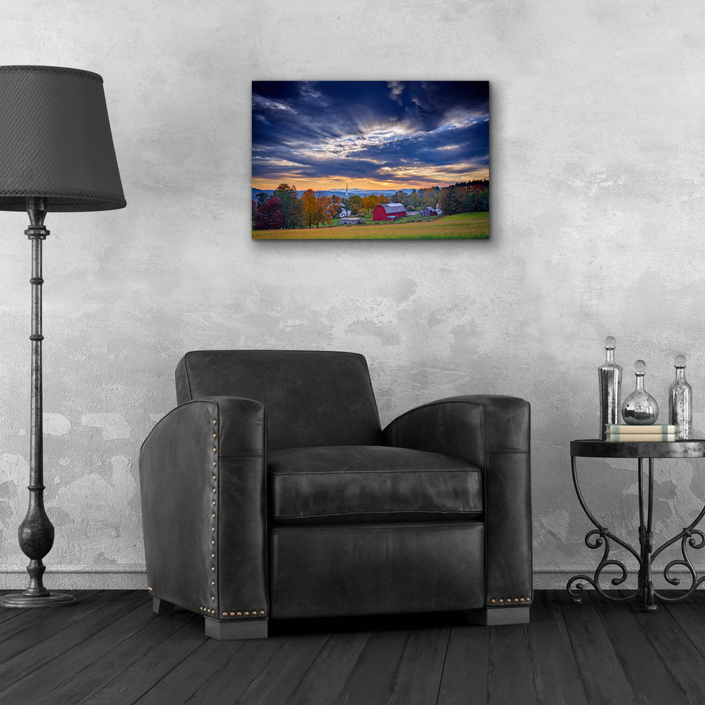 Epic Art 'October Sky in Peacham Vermont' by Rick Berk, Acrylic Glass Wall Art,24x16