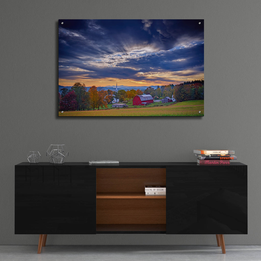 Epic Art 'October Sky in Peacham Vermont' by Rick Berk, Acrylic Glass Wall Art,36x24