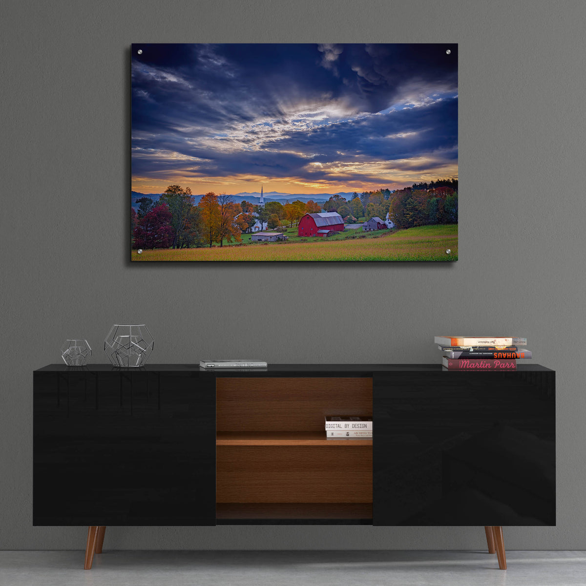 Epic Art 'October Sky in Peacham Vermont' by Rick Berk, Acrylic Glass Wall Art,36x24