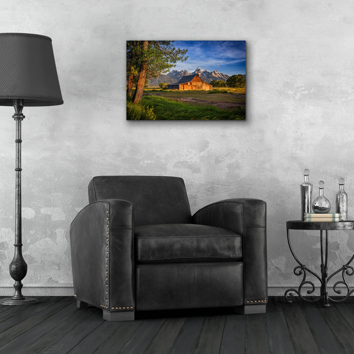 Epic Art 'Morning at Moulton Barn' by Rick Berk, Acrylic Glass Wall Art,24x16