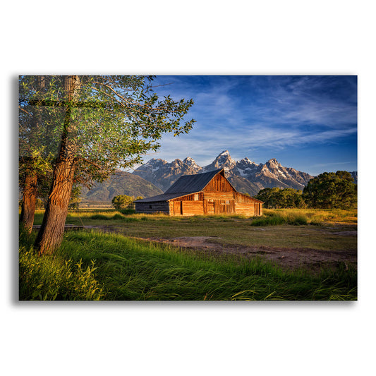 Epic Art 'Morning at Moulton Barn' by Rick Berk, Acrylic Glass Wall Art