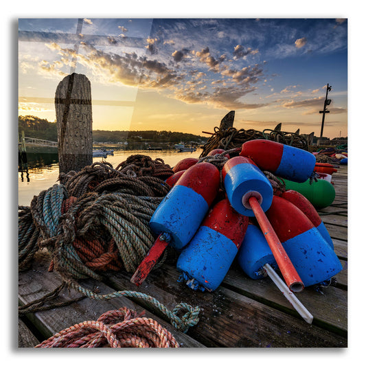 Epic Art 'Buoys and Line SQ' by Rick Berk, Acrylic Glass Wall Art