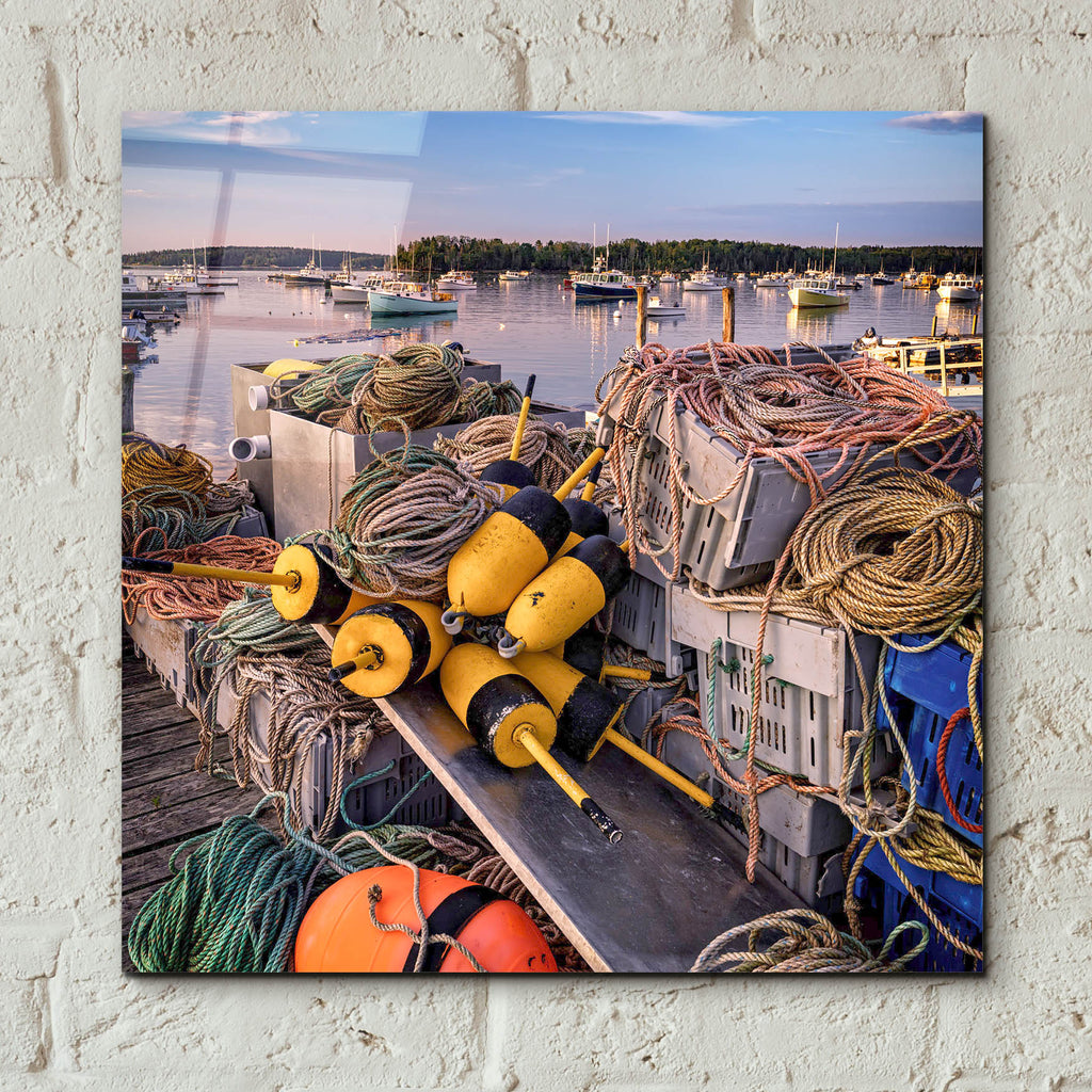 Epic Art 'Summer Sunday in the Harbor SQ' by Rick Berk, Acrylic Glass Wall Art,12x12