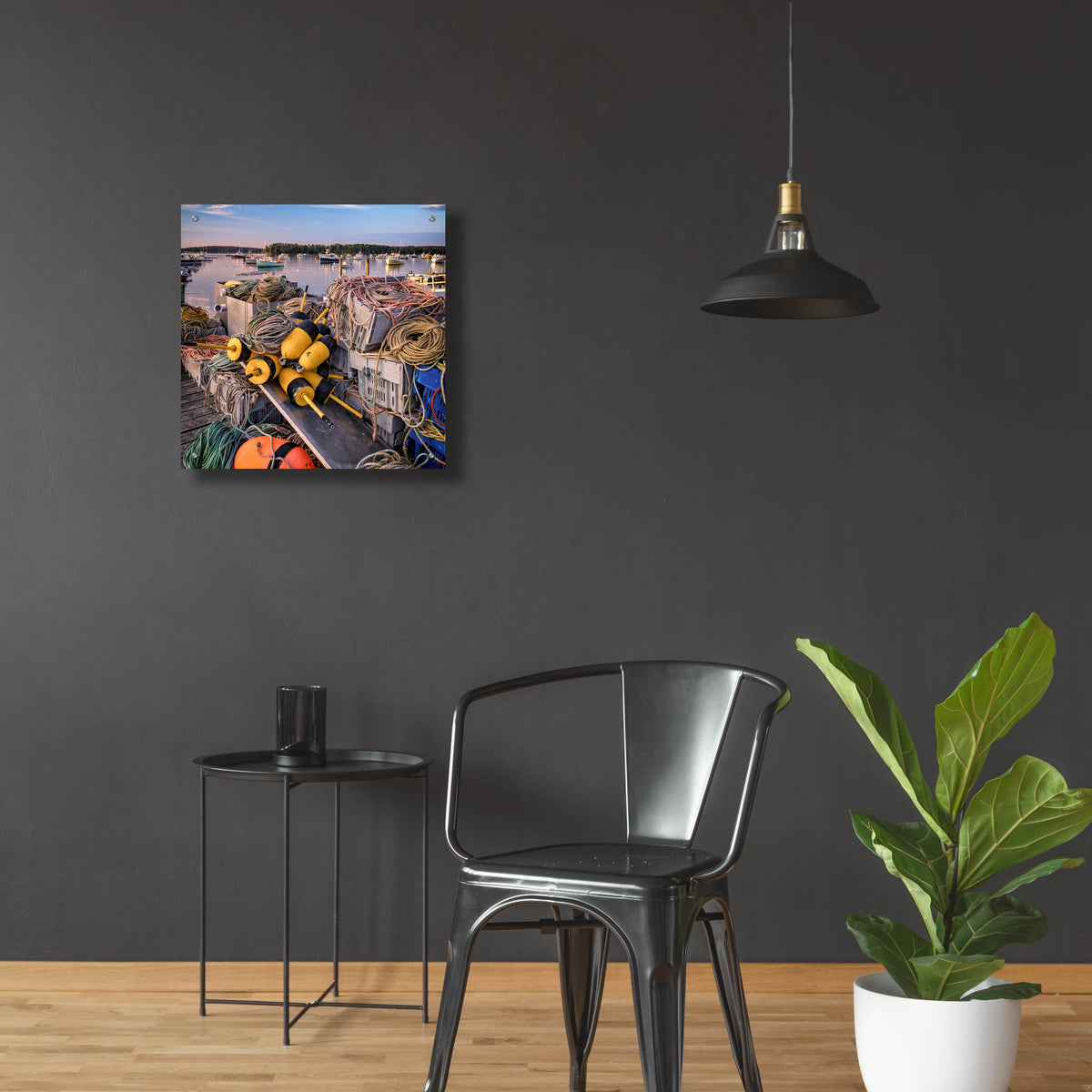 Epic Art 'Summer Sunday in the Harbor SQ' by Rick Berk, Acrylic Glass Wall Art,24x24