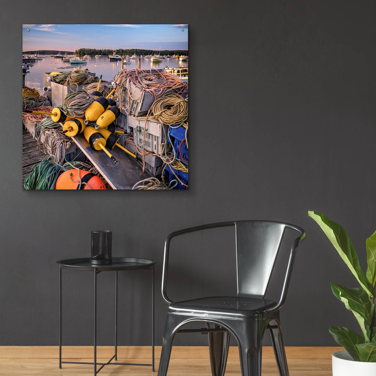 Epic Art 'Summer Sunday in the Harbor SQ' by Rick Berk, Acrylic Glass Wall Art,36x36