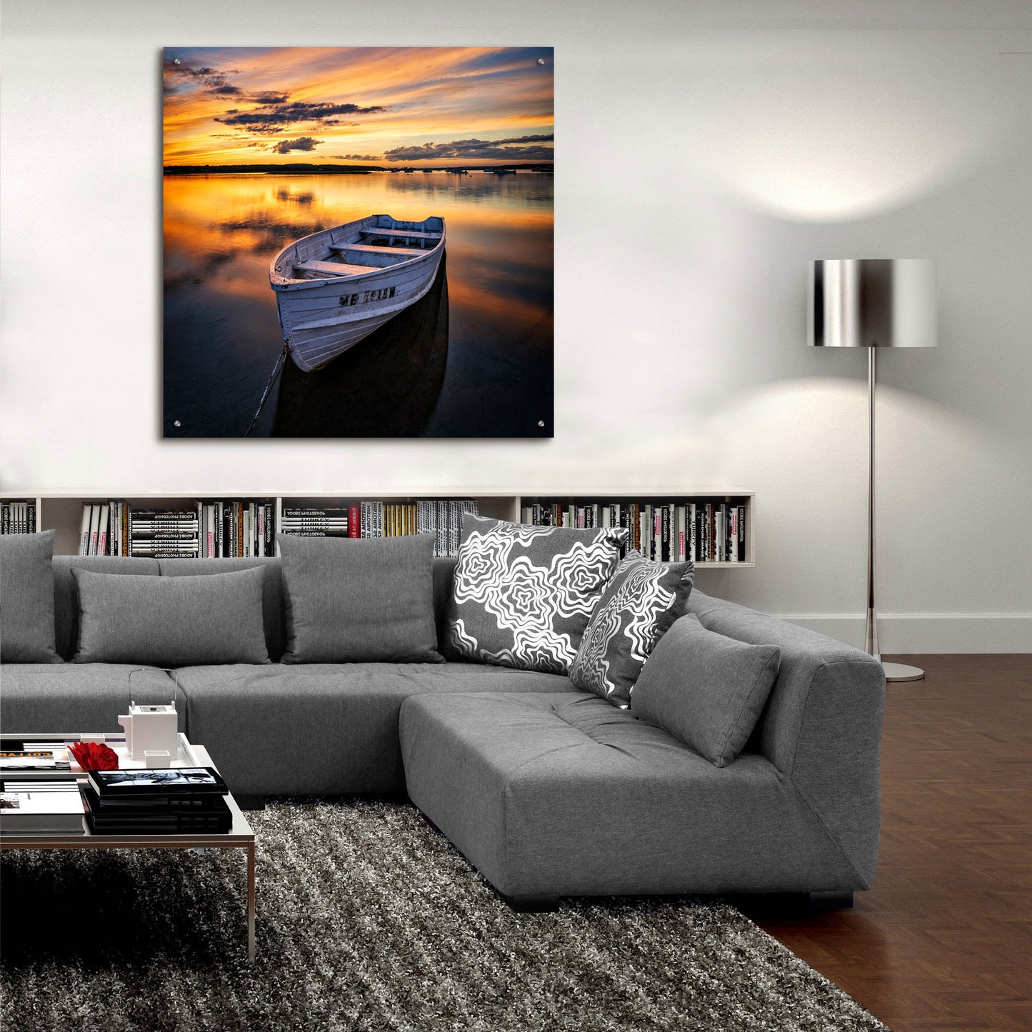 Epic Art 'Low Tide Afterglow SQ' by Rick Berk, Acrylic Glass Wall Art,36x36