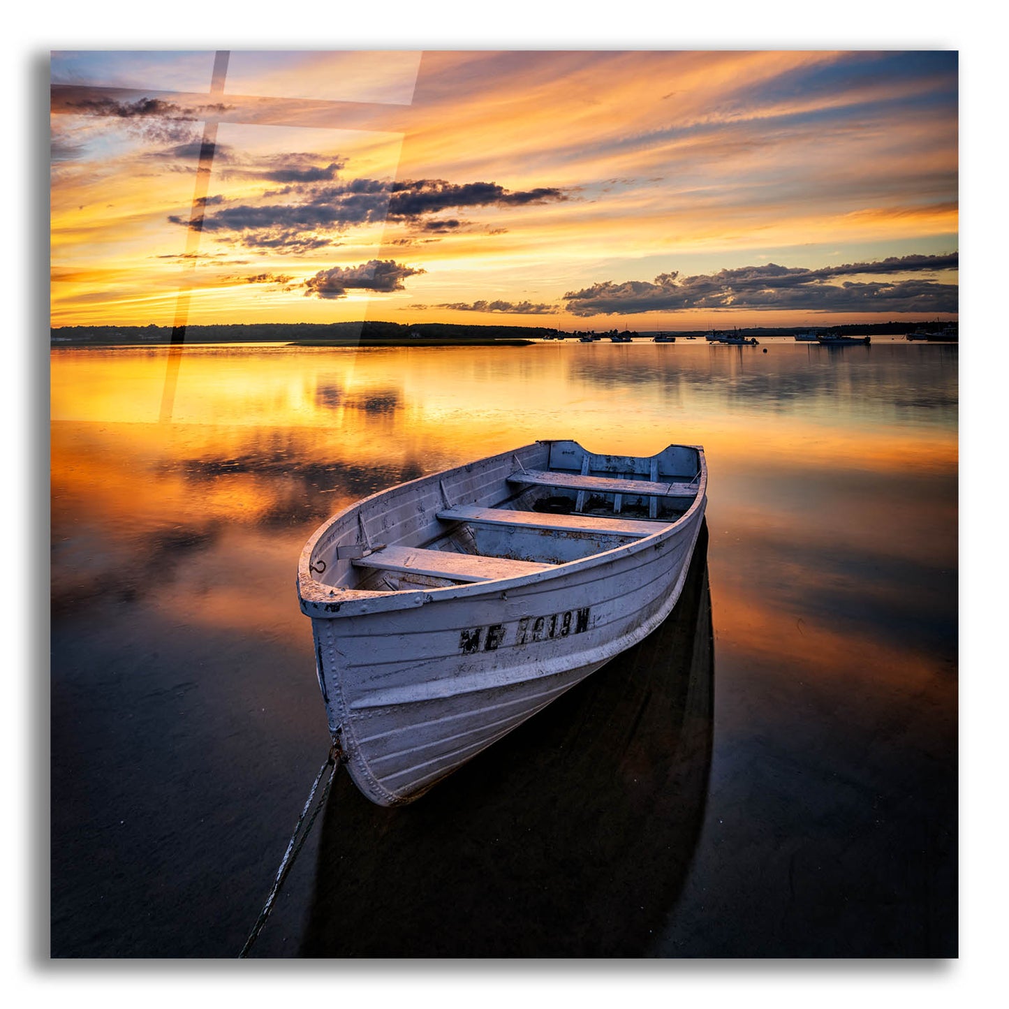 Epic Art 'Low Tide Afterglow SQ' by Rick Berk, Acrylic Glass Wall Art