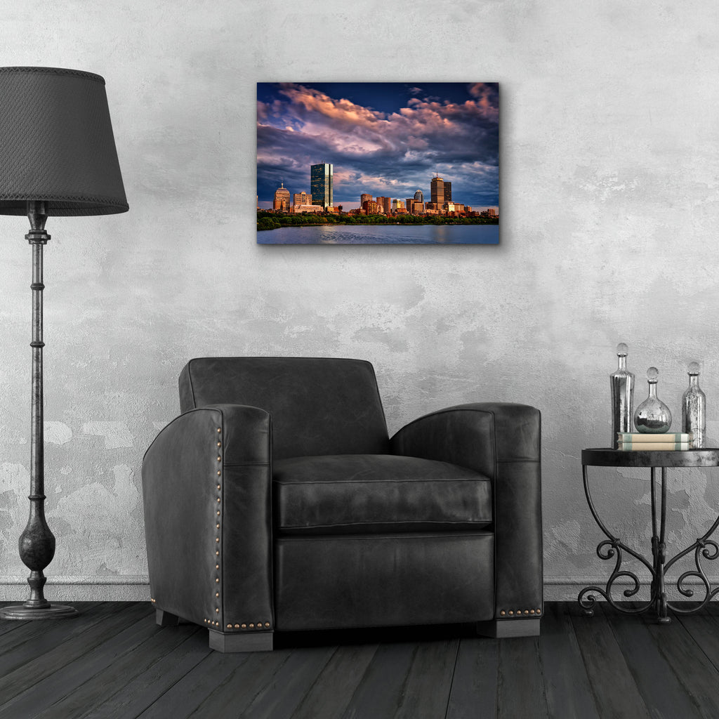 Epic Art 'Boston at Dusk' by Rick Berk, Acrylic Glass Wall Art,24x16