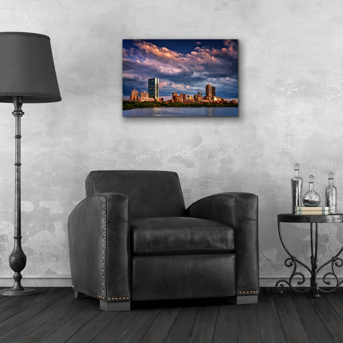 Epic Art 'Boston at Dusk' by Rick Berk, Acrylic Glass Wall Art,24x16