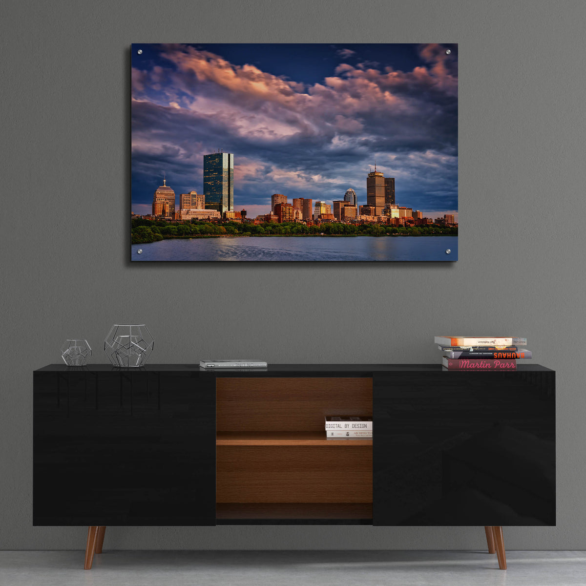 Epic Art 'Boston at Dusk' by Rick Berk, Acrylic Glass Wall Art,36x24