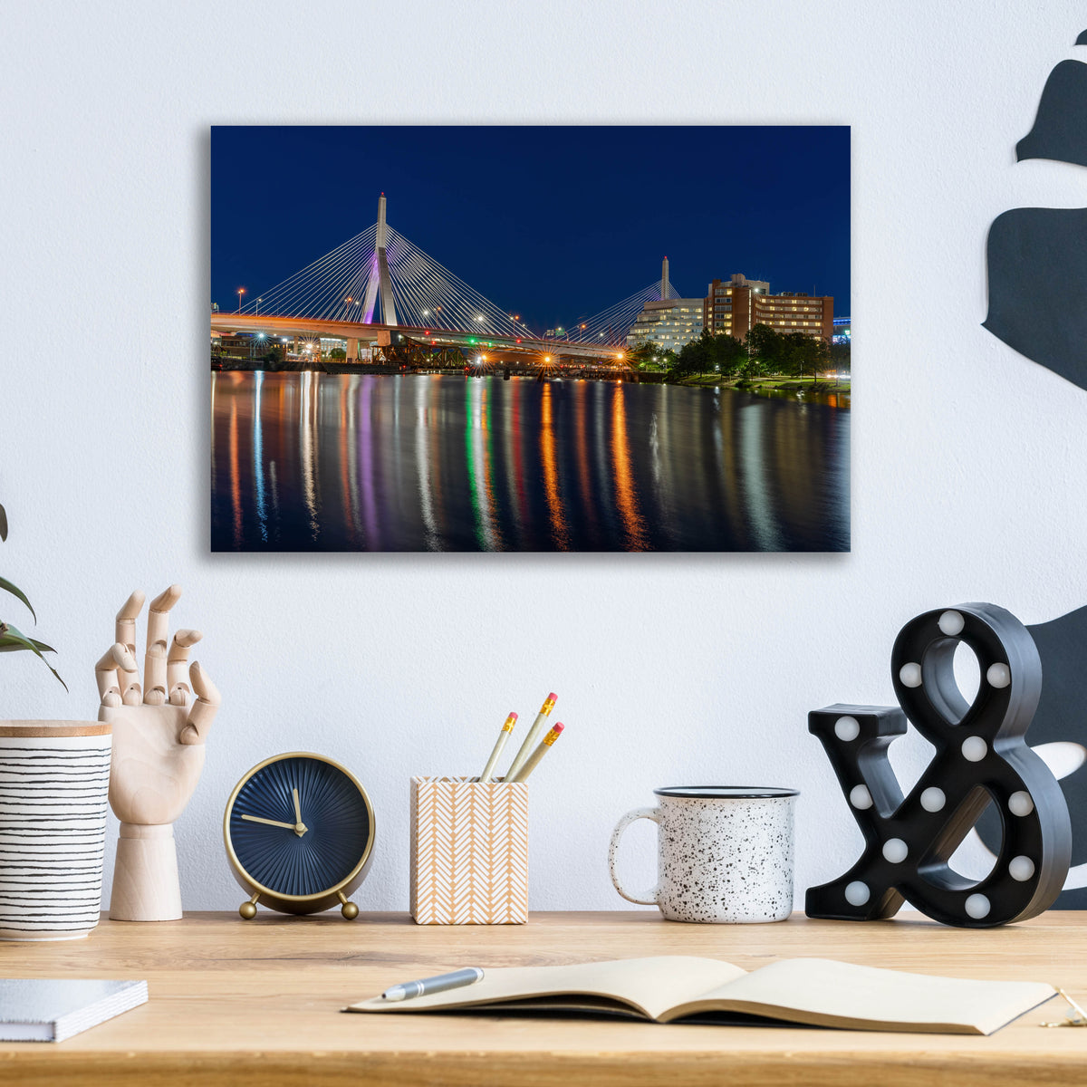 Epic Art 'Zakim Bridge August 26 2020' by Rick Berk, Acrylic Glass Wall Art,16x12