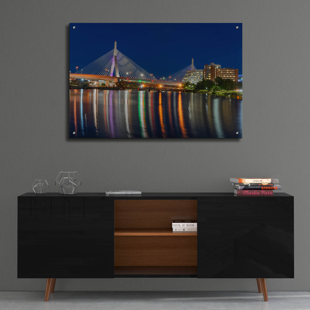 Epic Art 'Zakim Bridge August 26 2020' by Rick Berk, Acrylic Glass Wall Art,36x24