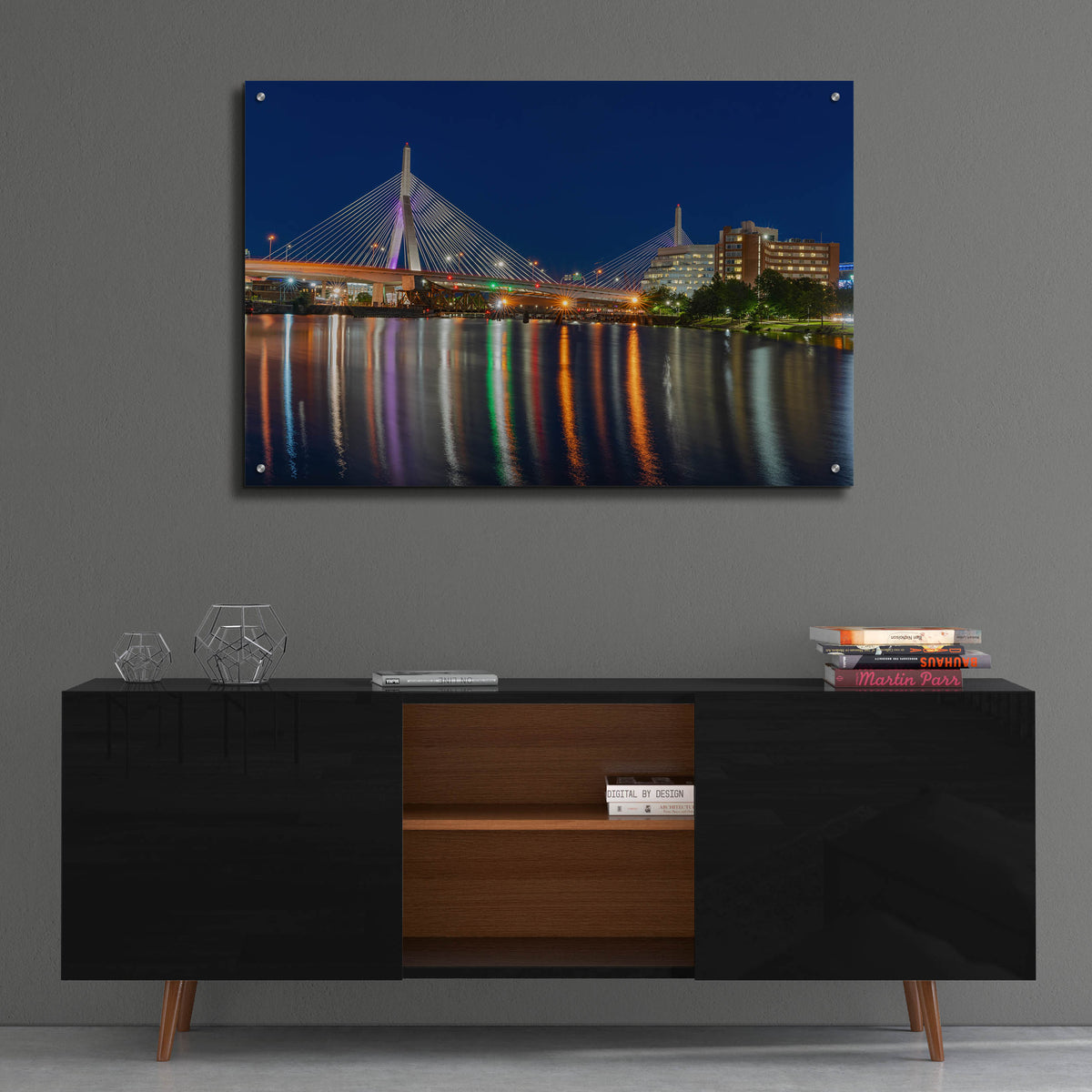 Epic Art 'Zakim Bridge August 26 2020' by Rick Berk, Acrylic Glass Wall Art,36x24