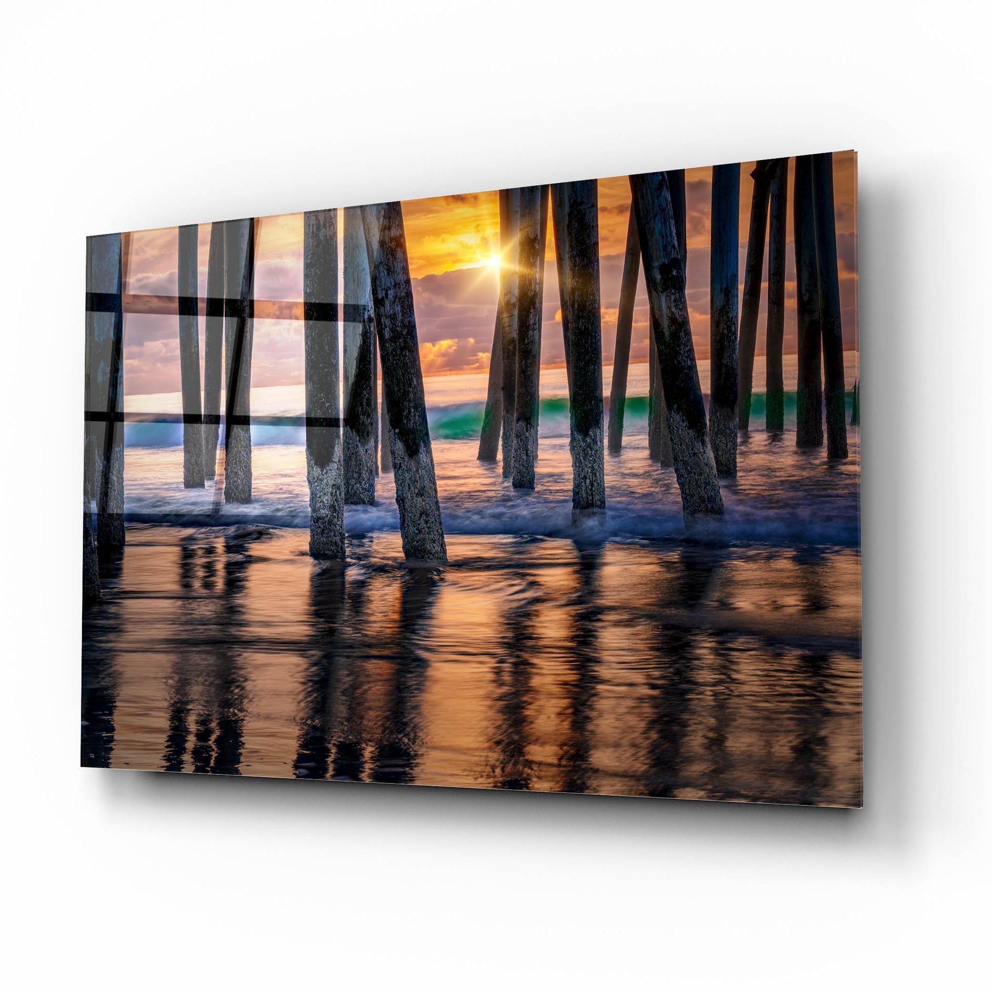 Epic Art 'Old Orchard Beach Sunrise' by Rick Berk, Acrylic Glass Wall Art,16x12