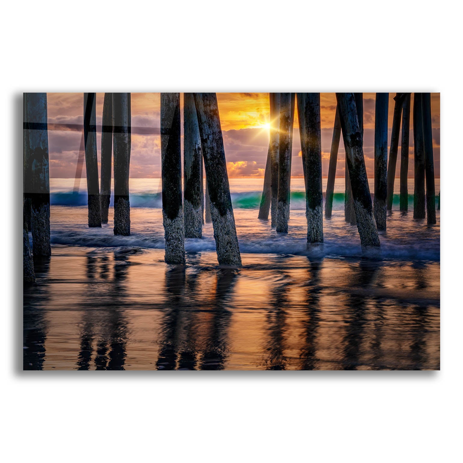 Epic Art 'Old Orchard Beach Sunrise' by Rick Berk, Acrylic Glass Wall Art,24x16