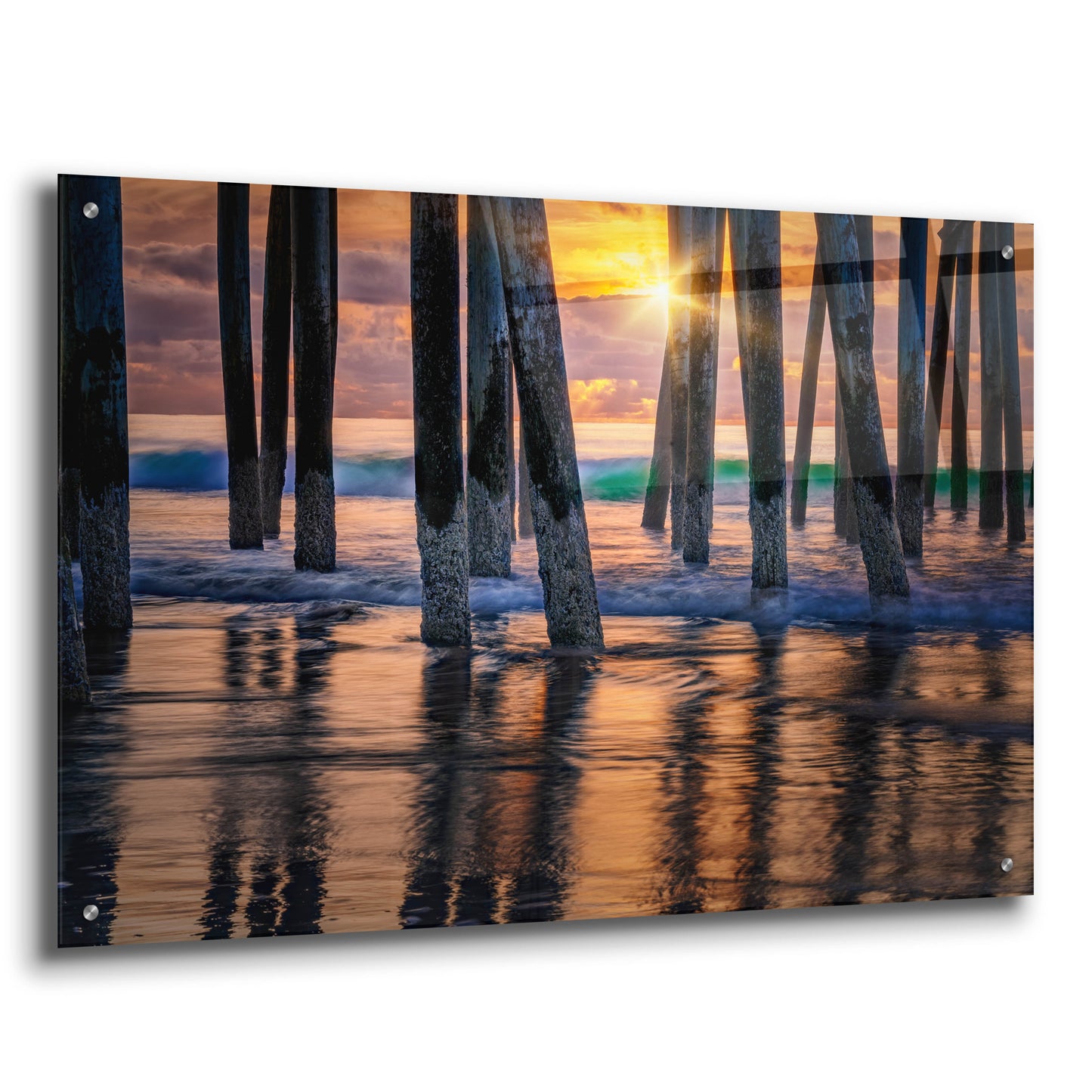 Epic Art 'Old Orchard Beach Sunrise' by Rick Berk, Acrylic Glass Wall Art,36x24